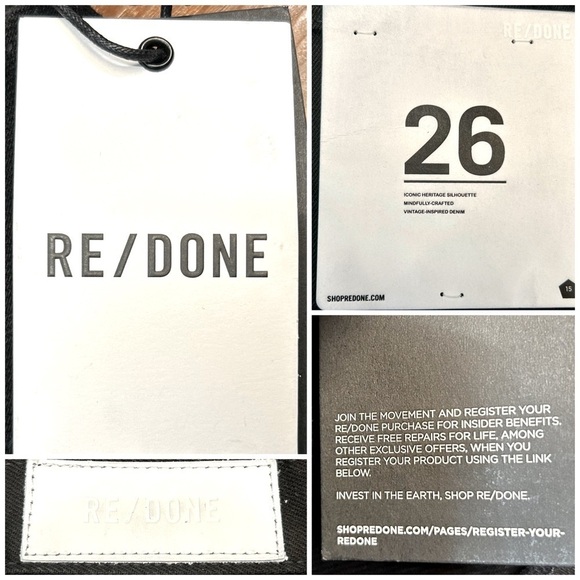 NWT Re/Done 70s Low Rise Bell Bottom Jeans in Black, Size 26 - Picture 12 of 13